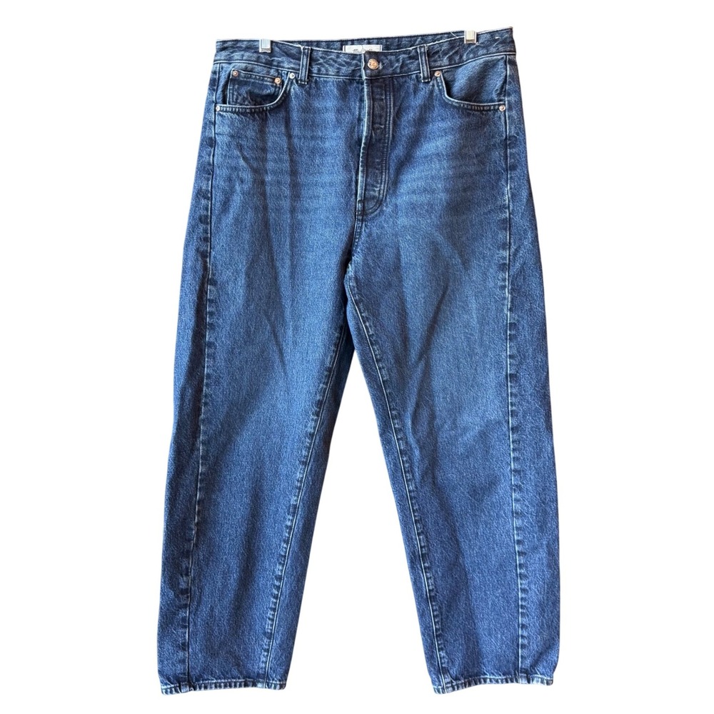 Madewell Curvy Barrel Leg‎ Jeans High Rise Blue Denim Women's Size 31T